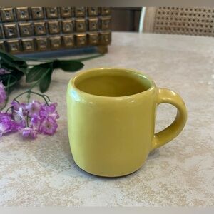 RARE Vintage Wellfleet Pottery Yellow Mug / Coffee Cup   Handmade Cape Cod